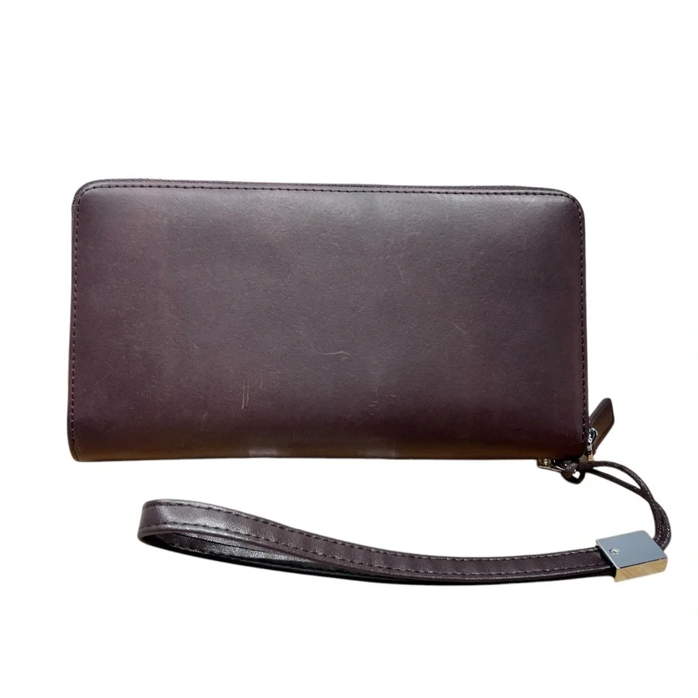 Bison Denim Genuine Leather RFID Blocking Men’s Long Zipper Wallet